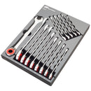 14 Piece Metric Reversible Ratcheting Wrench Set