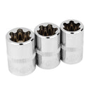 3 Piece E-Torx Plus Bit Socket Set