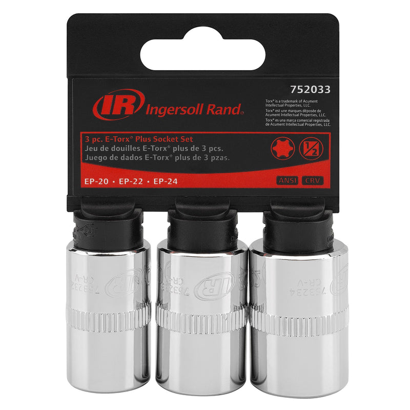 3 Piece E-Torx Plus Bit Socket Set