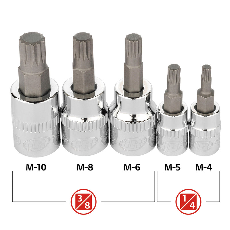 5 Piece Triple Square XZN Bit Socket Set