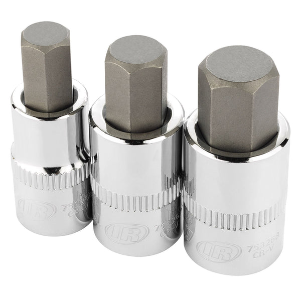 3 Pc. 1/2 in. Drive Hex Bit Socket Set - Metric