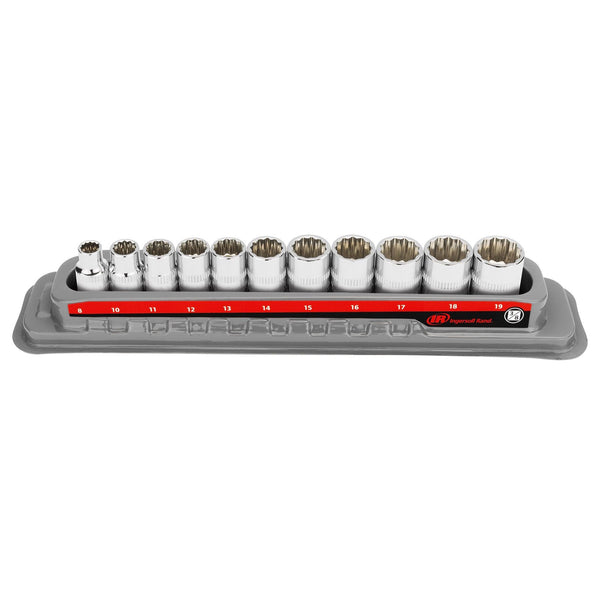 11 Pc. 3/8 in. Drive Shallow Socket Set - Metric 12 Pt.